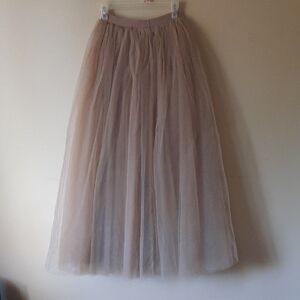 Cream Tulle Skirt